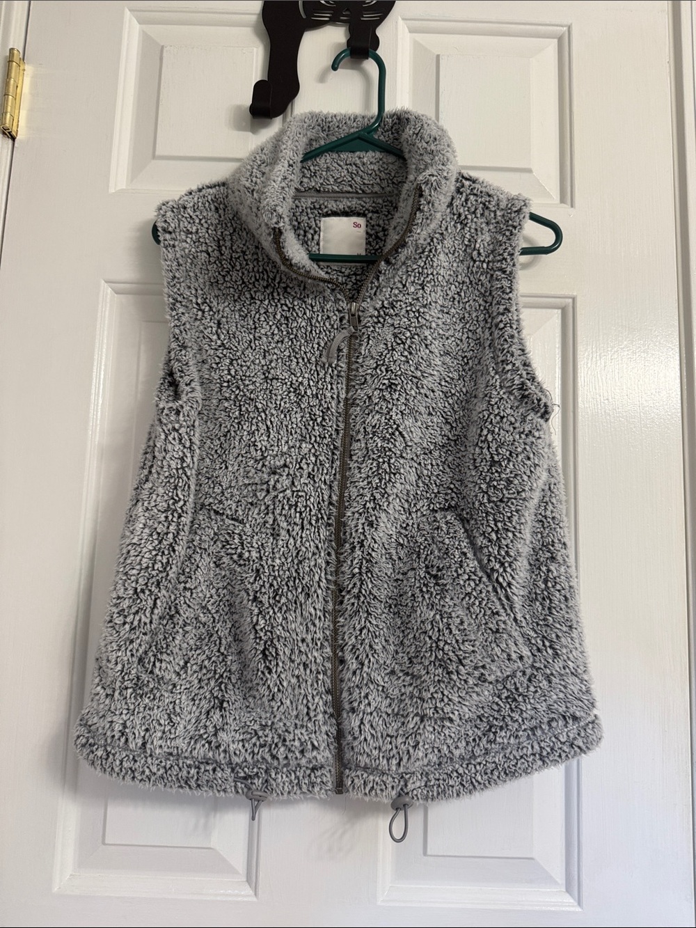 SO Gray Sherpa Fleece Vest